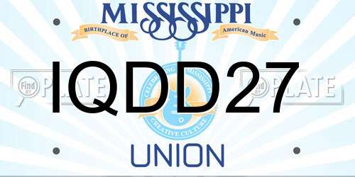 IQDD27 Mississippi License Plate