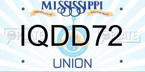 IQDD72 Mississippi License Plate