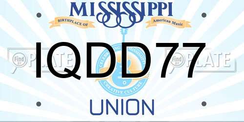 IQDD77 Mississippi License Plate