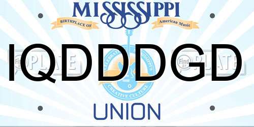 IQDDDGD Mississippi License Plate