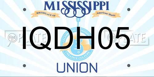 IQDH05 Mississippi License Plate