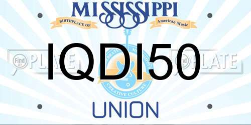 IQDI50 Mississippi License Plate