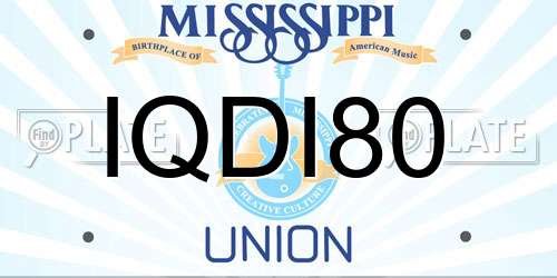 IQDI80 Mississippi License Plate