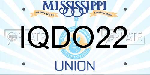 IQDO22 Mississippi License Plate