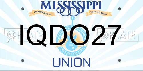 IQDO27 Mississippi License Plate