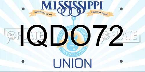 IQDO72 Mississippi License Plate