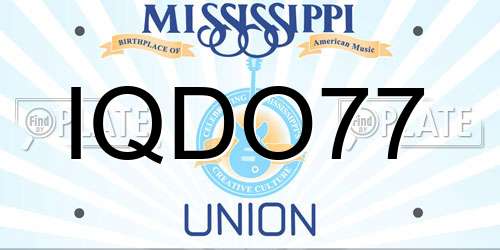 IQDO77 Mississippi License Plate