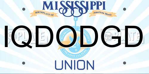 IQDODGD Mississippi License Plate