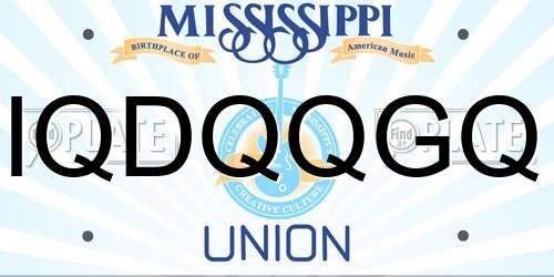 IQDQQGQ Mississippi License Plate