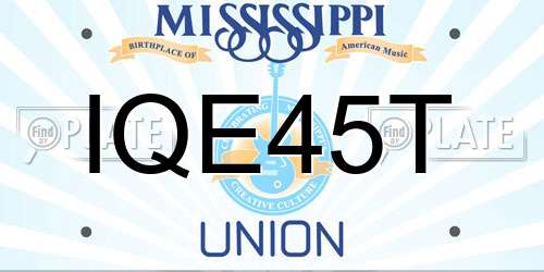 IQE45T Mississippi License Plate