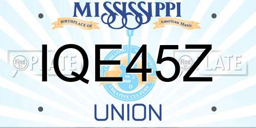 IQE45Z Mississippi License Plate