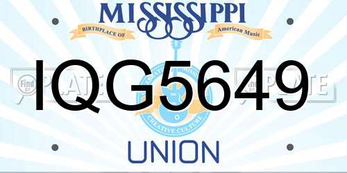 IQG5649 Mississippi License Plate