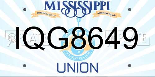 IQG8649 Mississippi License Plate