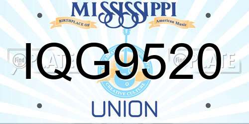 IQG9520 Mississippi License Plate