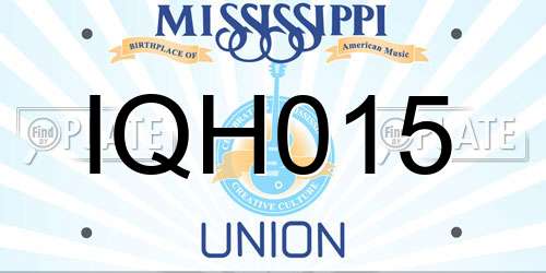 IQH015 Mississippi License Plate