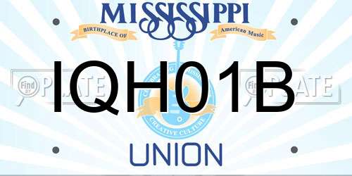 IQH01B Mississippi License Plate