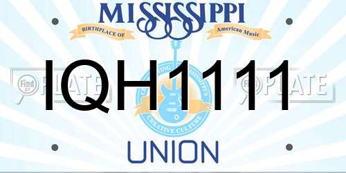 IQH1111 Mississippi License Plate