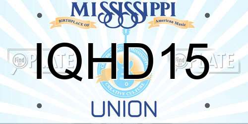 IQHD15 Mississippi License Plate