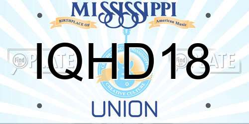 IQHD18 Mississippi License Plate