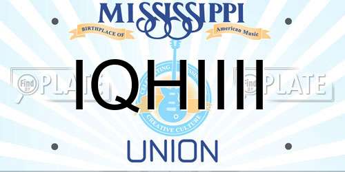 IQHIIII Mississippi License Plate