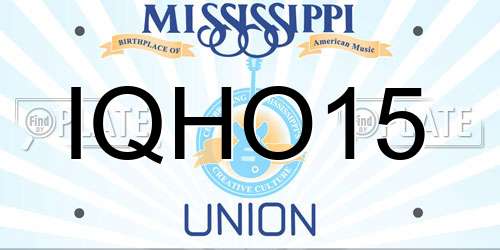 IQHO15 Mississippi License Plate