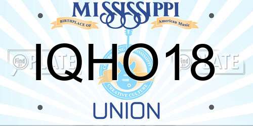 IQHO18 Mississippi License Plate