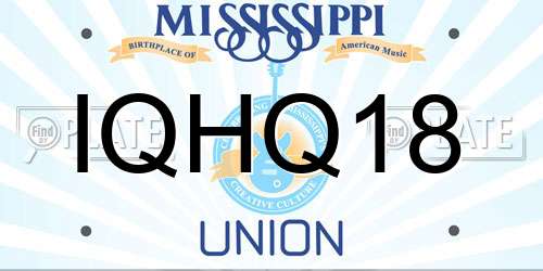 IQHQ18 Mississippi License Plate
