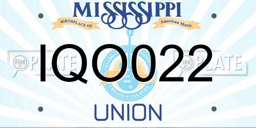 IQO022 Mississippi License Plate
