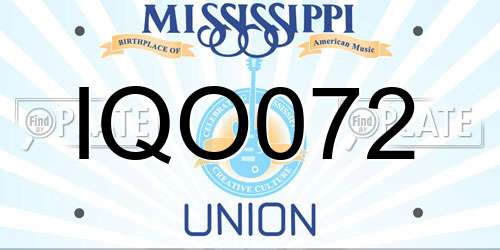 IQO072 Mississippi License Plate