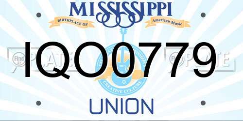 IQO0779 Mississippi License Plate