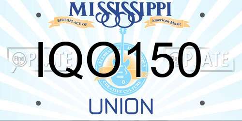 IQO150 Mississippi License Plate
