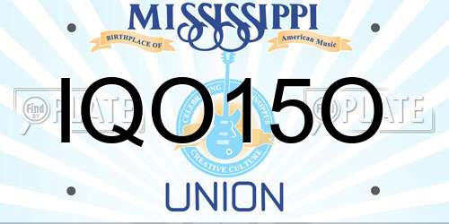 IQO15O Mississippi License Plate
