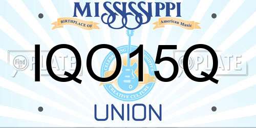 IQO15Q Mississippi License Plate