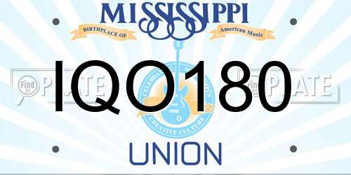 IQO180 Mississippi License Plate