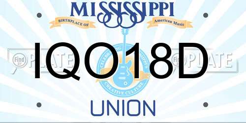 IQO18D Mississippi License Plate
