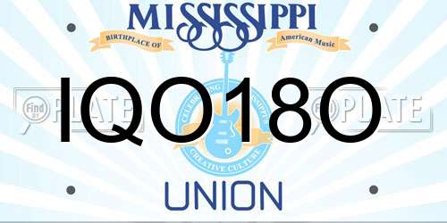IQO18O Mississippi License Plate