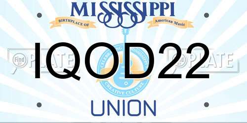 IQOD22 Mississippi License Plate