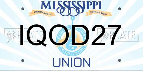 IQOD27 Mississippi License Plate