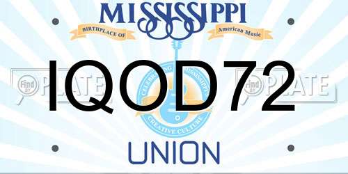 IQOD72 Mississippi License Plate