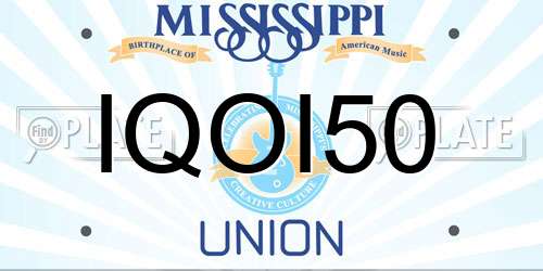 IQOI50 Mississippi License Plate
