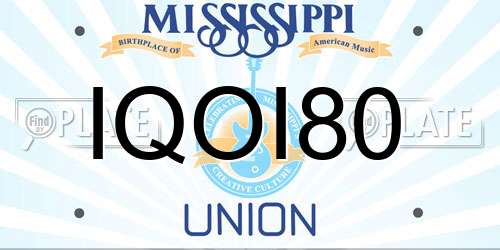 IQOI80 Mississippi License Plate