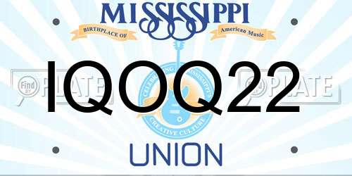 IQOQ22 Mississippi License Plate