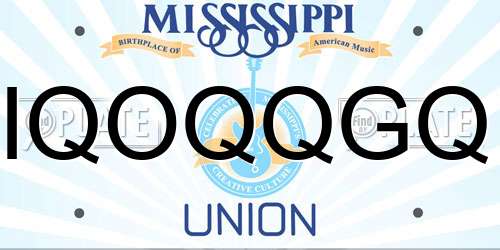 IQOQQGQ Mississippi License Plate