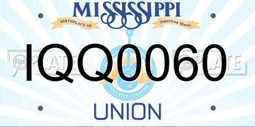 IQQ0060 Mississippi License Plate