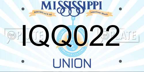 IQQ022 Mississippi License Plate