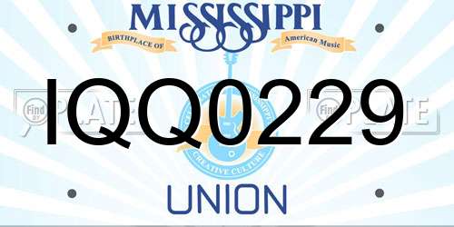 IQQ0229 Mississippi License Plate