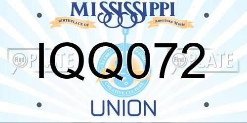 IQQ072 Mississippi License Plate