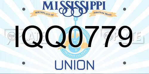 IQQ0779 Mississippi License Plate