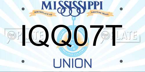 IQQ07T Mississippi License Plate