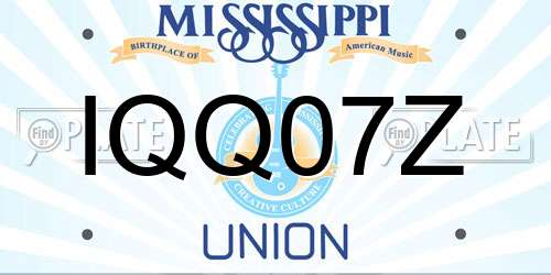 IQQ07Z Mississippi License Plate